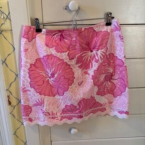 Lilly Pulitzer Pink Floral Skirt 10
